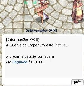 Hoje 22/12 teremos  a 1&ordf; woe teste confirmada aqui no #Ragnaluz das 21:00 &aacute;s 22:00.