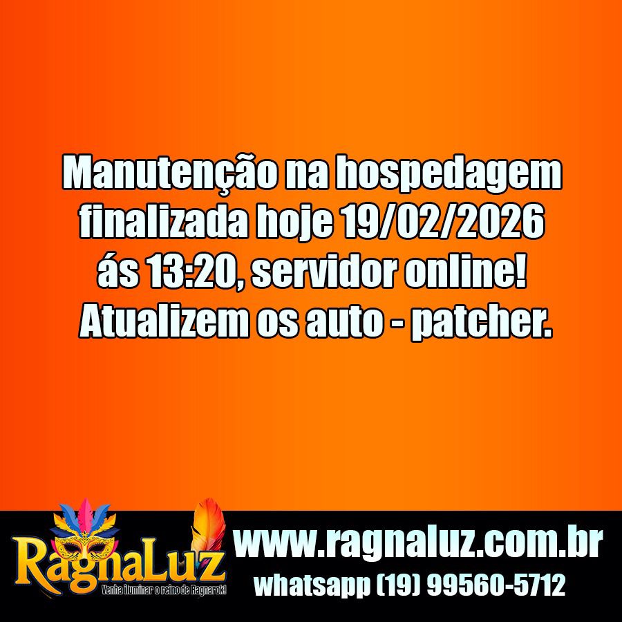 13:20 - Servidor online venha jogar.