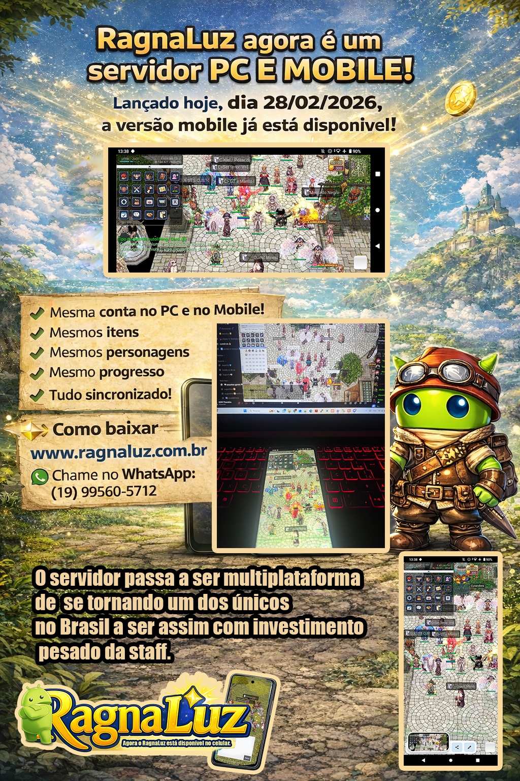 Baixa agora mesmo no celular e jogue o Ragnaluz, na sua m&atilde;o.