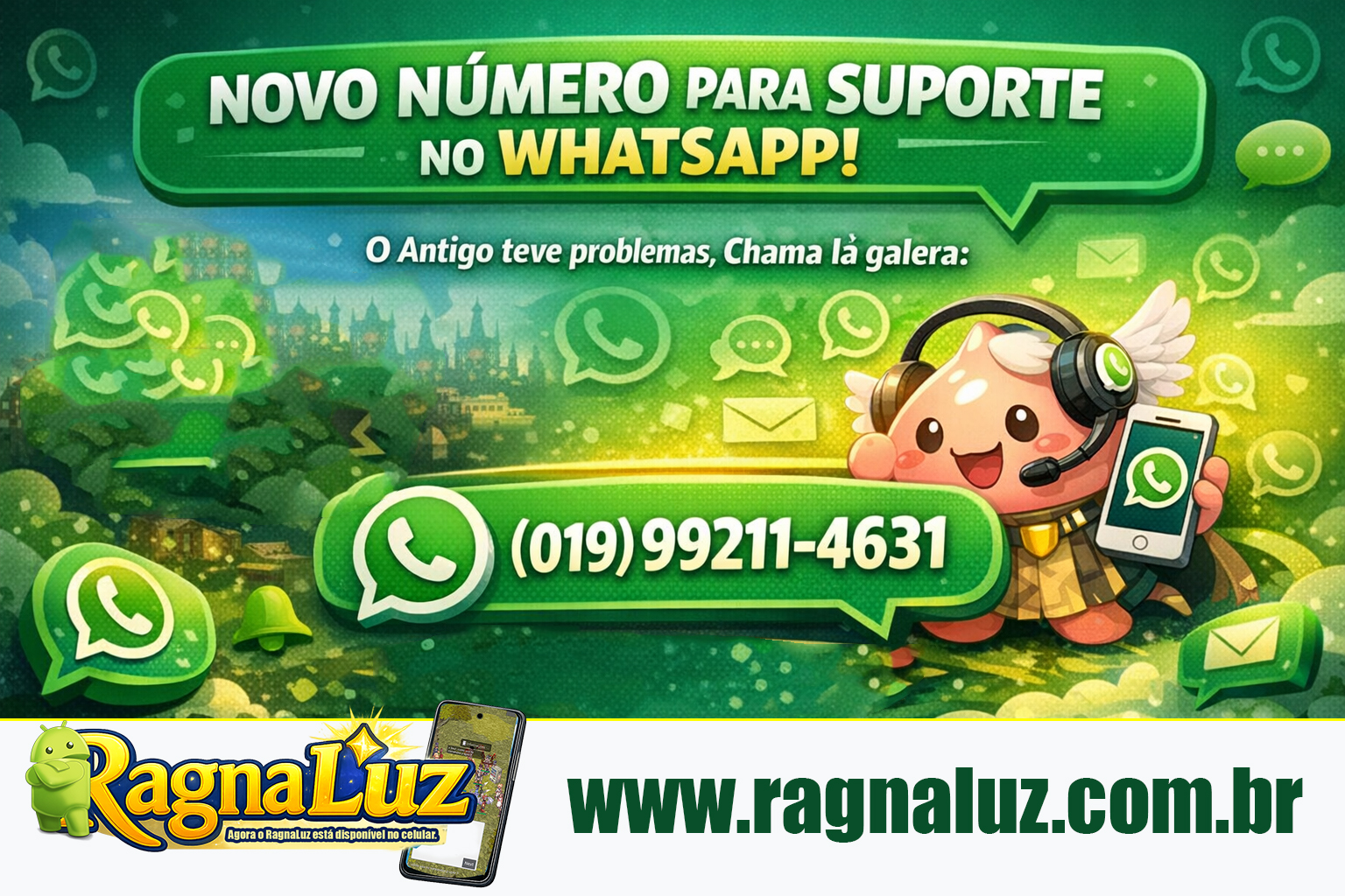 Novo WhatsApp suporte: (019)&nbsp;99211-4631
